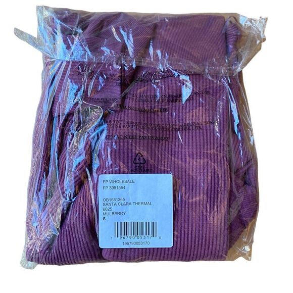 Free People Santa Clara Thermal Top Mulberry Size Small - Picture 5 of 5